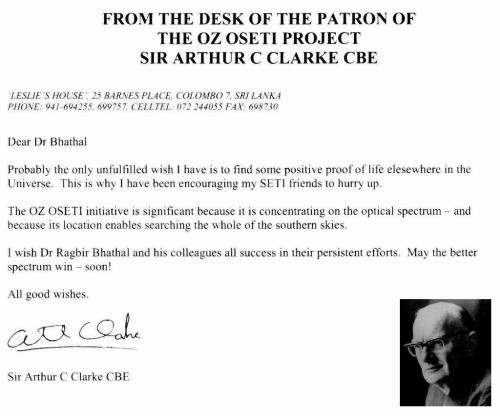 Message from Arthur C. Clarke 